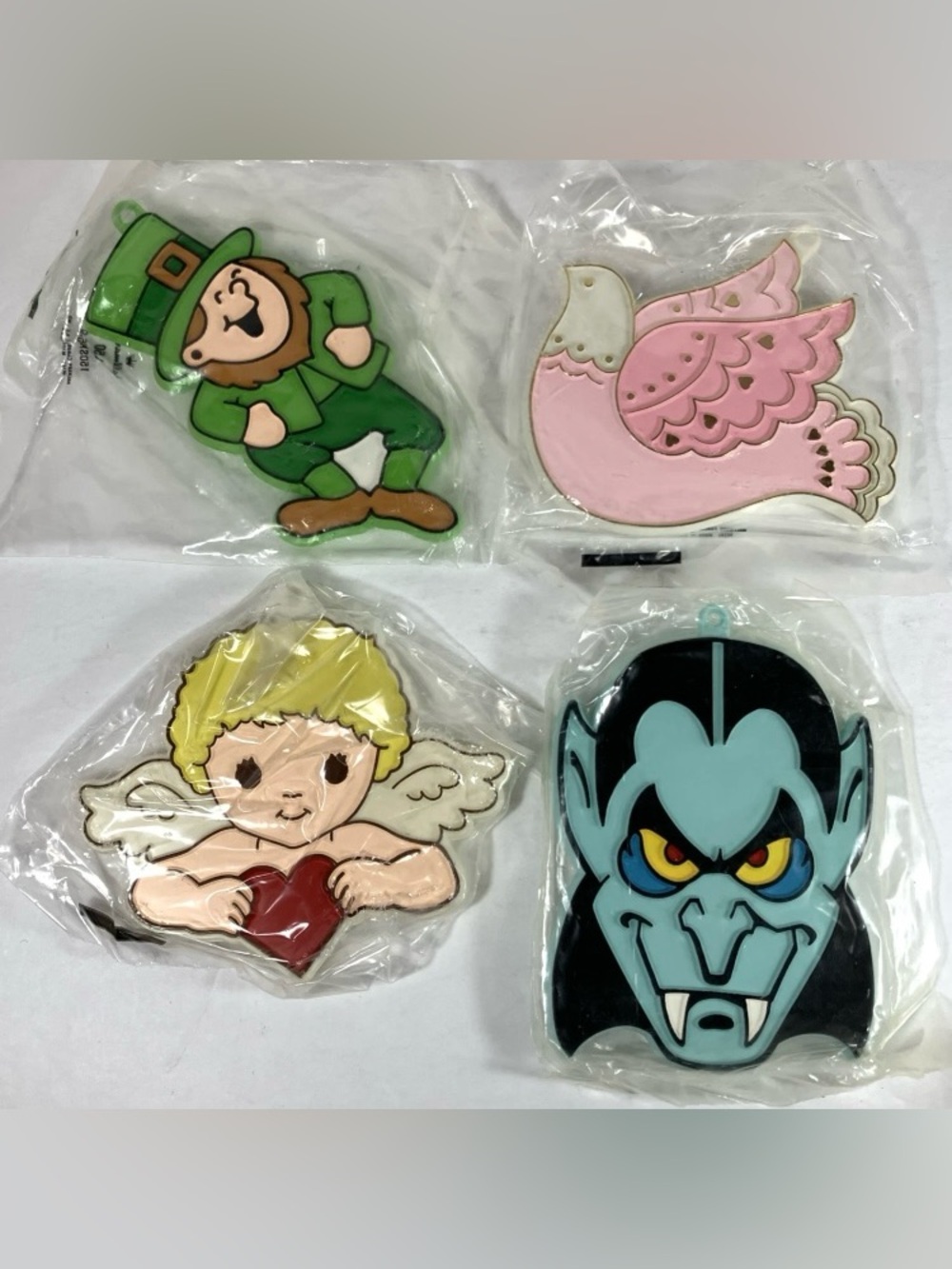 Vintage Hallmark Holiday Cookie Cutters Set Leprechaun Cupid Dracula Dove New